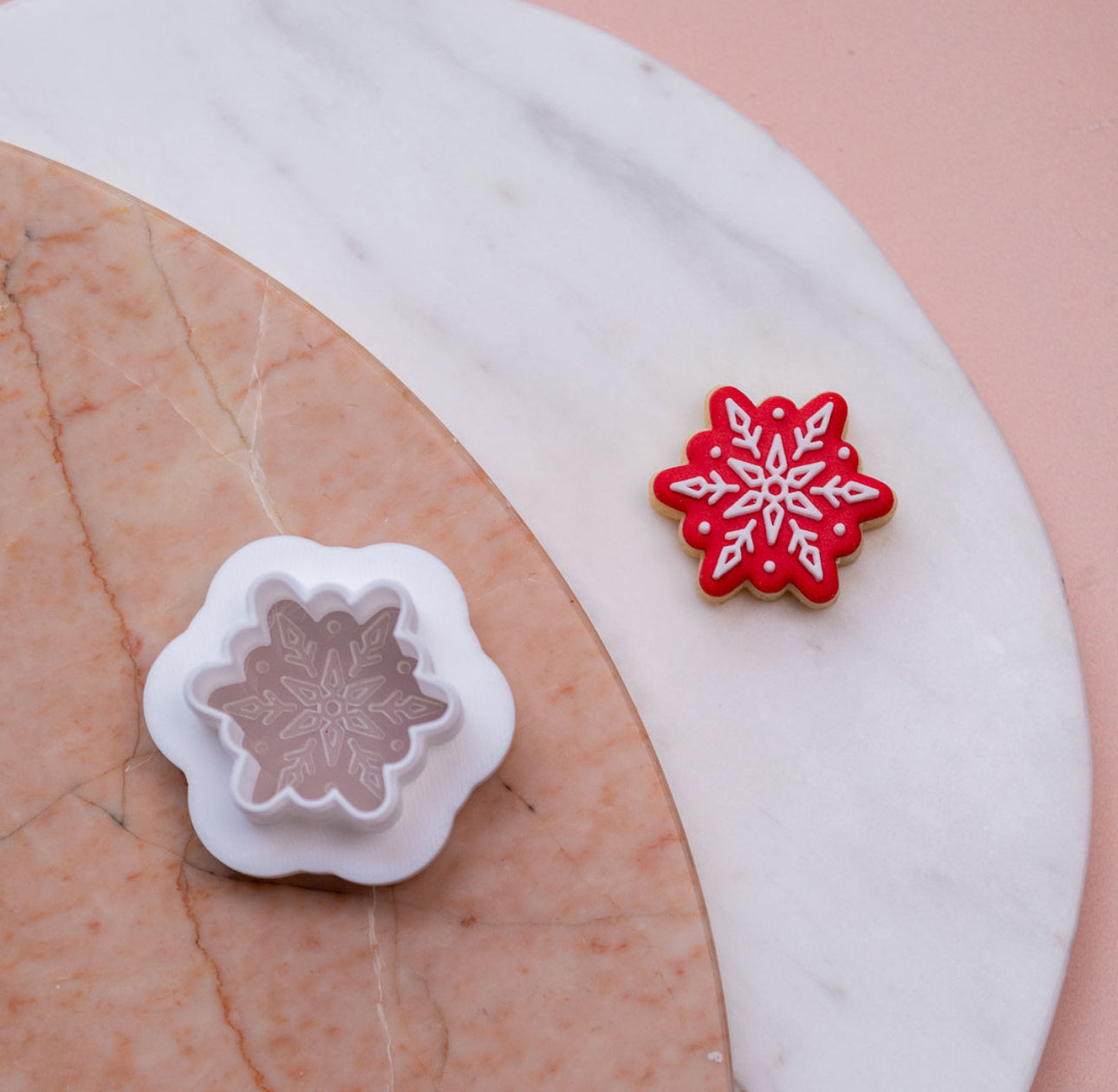 Mini Snowflake Cookie stamp and cutter