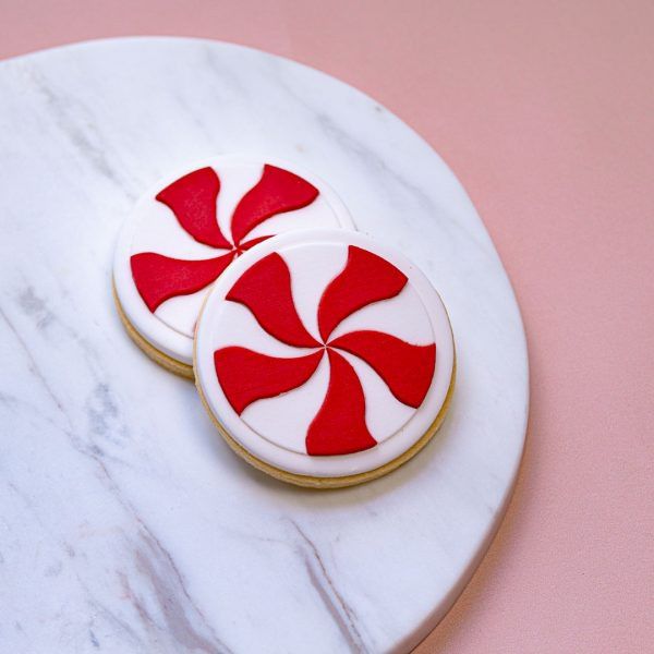Mini Peppermint Swirl Candy Cookie Stamp with Cutter