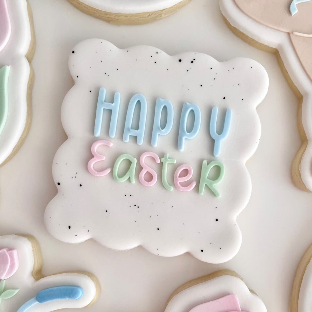 Happy Easter font plate stamp only