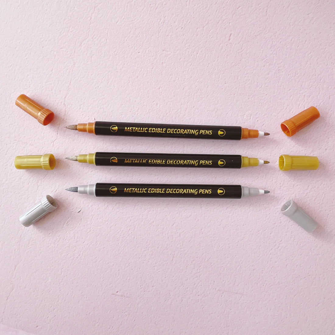 Edible Markers Set of 3 in Gold, Copper and Silver Pearl