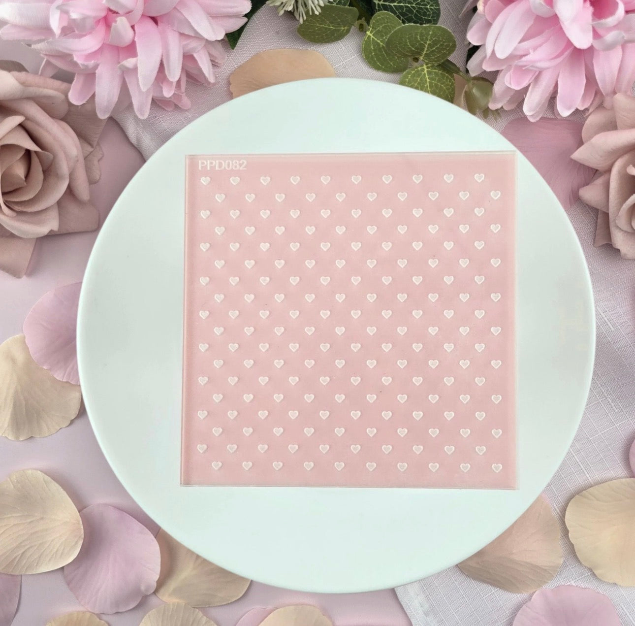 Mini Hearts Pattern Plate - Texturizador