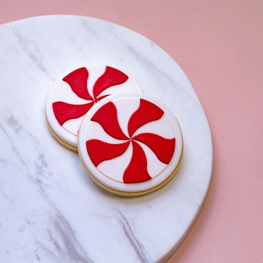 Mini Peppermint Swirl Candy Cookie Stamp with Cutter