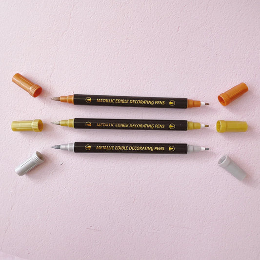 Edible Markers Set of 3 in Gold, Copper and Silver Pearl