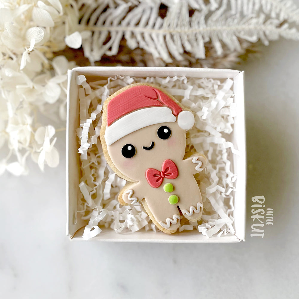 Gingerbread Man with Santa Hat