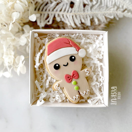 Gingerbread Man with Santa Hat